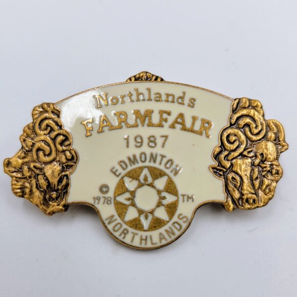 Farmfair 1987 Northlands Edmonton Alberta Metal Pin Pinback Vintage Farm Fair - Picture 6 of 6